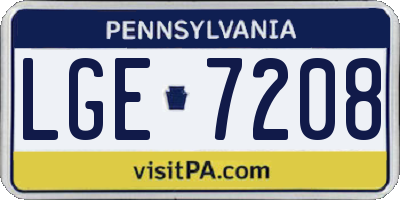 PA license plate LGE7208