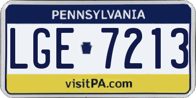 PA license plate LGE7213