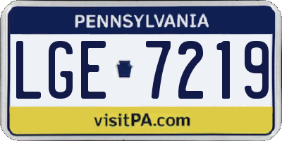 PA license plate LGE7219