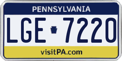 PA license plate LGE7220