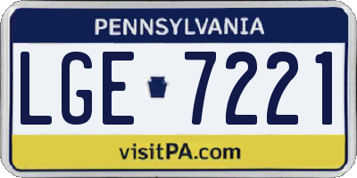 PA license plate LGE7221