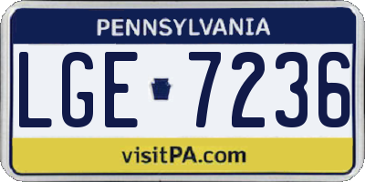 PA license plate LGE7236