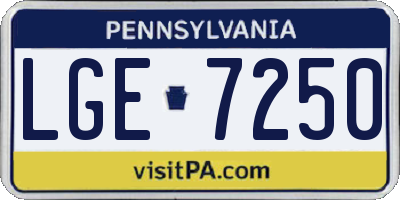 PA license plate LGE7250