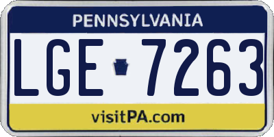 PA license plate LGE7263
