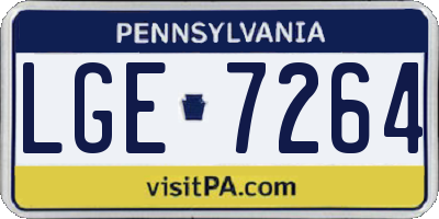 PA license plate LGE7264