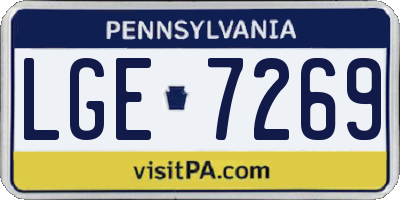 PA license plate LGE7269