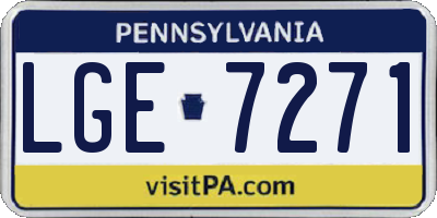 PA license plate LGE7271