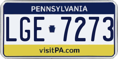 PA license plate LGE7273