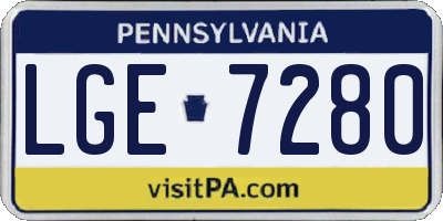 PA license plate LGE7280
