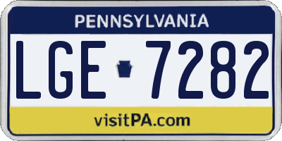 PA license plate LGE7282