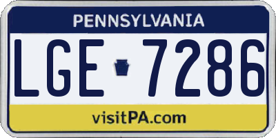 PA license plate LGE7286