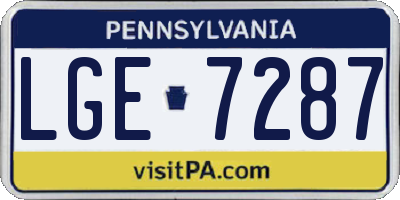 PA license plate LGE7287