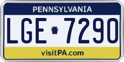 PA license plate LGE7290