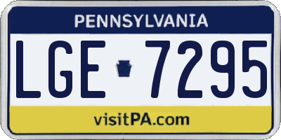 PA license plate LGE7295