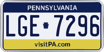PA license plate LGE7296