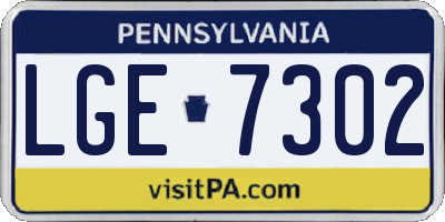 PA license plate LGE7302