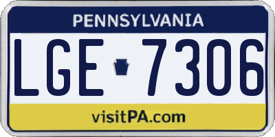 PA license plate LGE7306