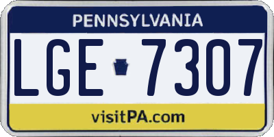 PA license plate LGE7307