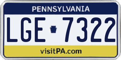 PA license plate LGE7322