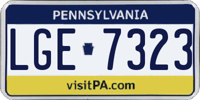 PA license plate LGE7323