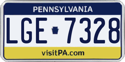 PA license plate LGE7328