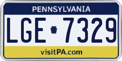 PA license plate LGE7329