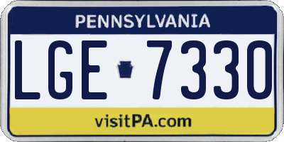 PA license plate LGE7330