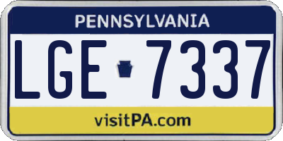 PA license plate LGE7337