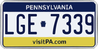 PA license plate LGE7339