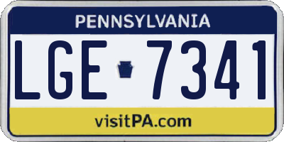 PA license plate LGE7341