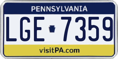 PA license plate LGE7359