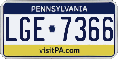 PA license plate LGE7366