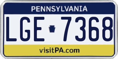 PA license plate LGE7368