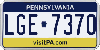 PA license plate LGE7370