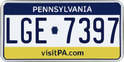 PA license plate LGE7397