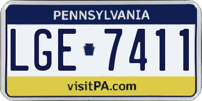 PA license plate LGE7411