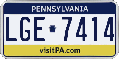 PA license plate LGE7414