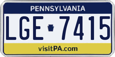 PA license plate LGE7415