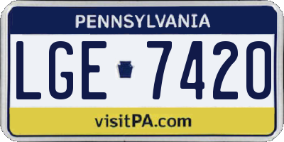 PA license plate LGE7420