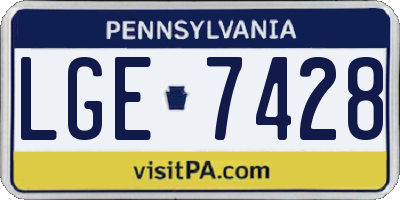 PA license plate LGE7428