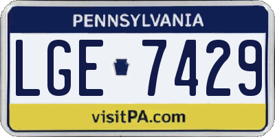 PA license plate LGE7429