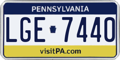 PA license plate LGE7440