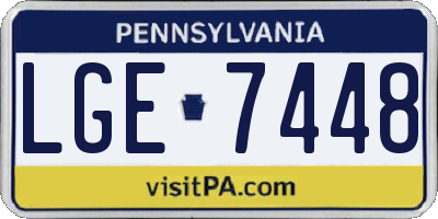 PA license plate LGE7448
