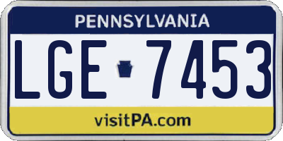 PA license plate LGE7453