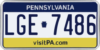 PA license plate LGE7486
