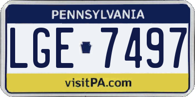 PA license plate LGE7497