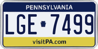 PA license plate LGE7499