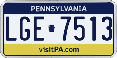 PA license plate LGE7513