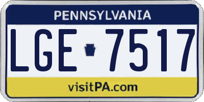 PA license plate LGE7517