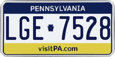 PA license plate LGE7528